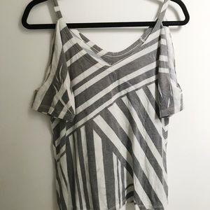 Mouchette cold shoulder striped tee, size S